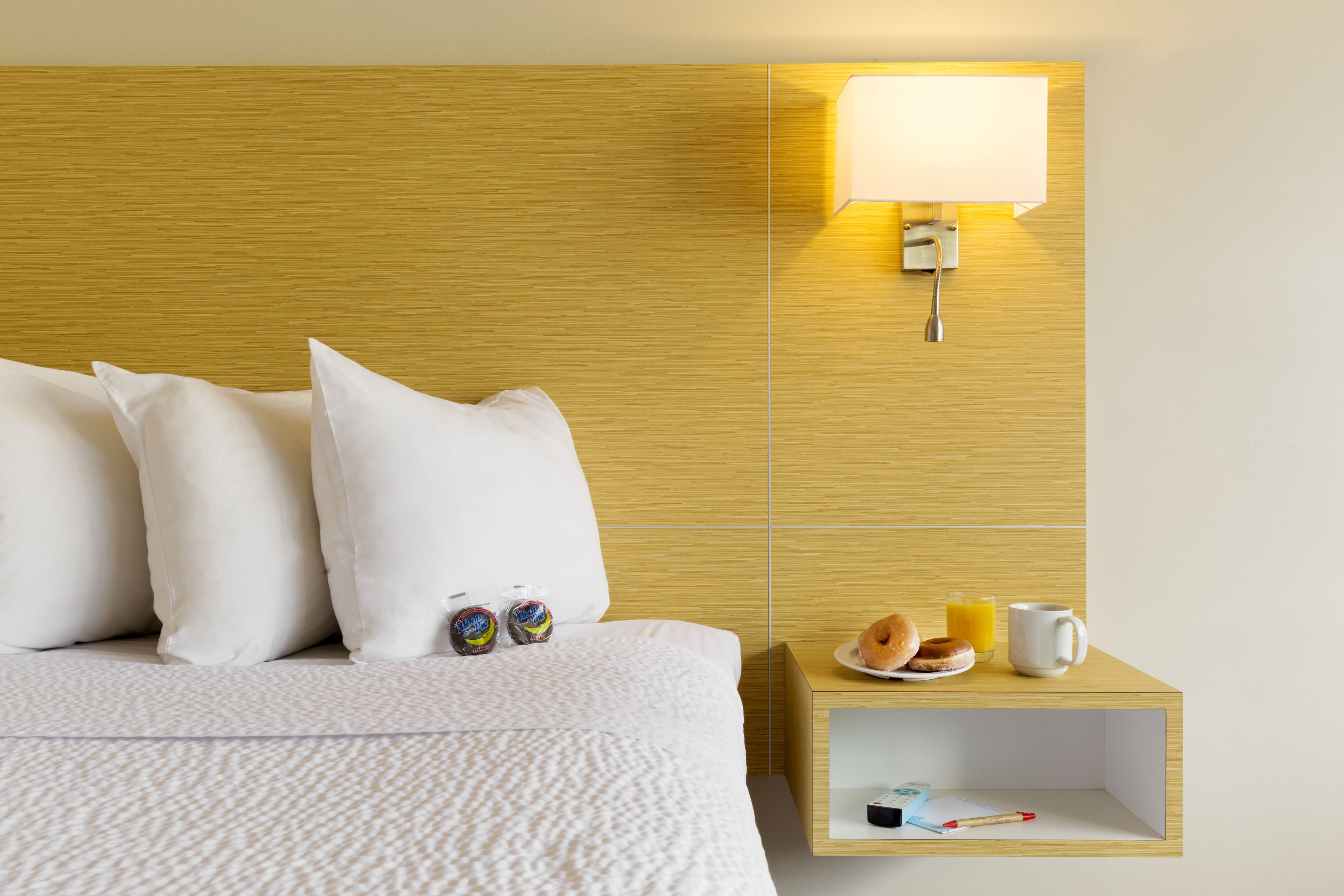 premium bedding, pillow-top beds, individually decorated, desk