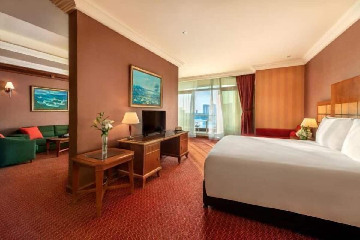 1 bedroom, Egyptian cotton sheets, premium bedding, down comforters