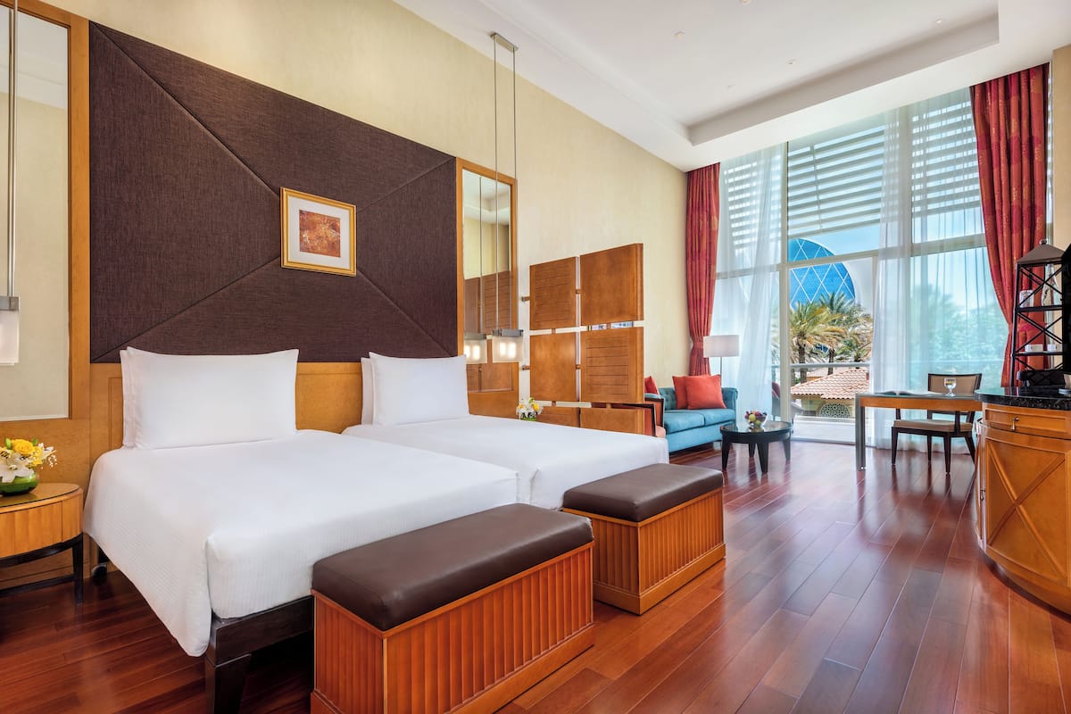 gulf junior suite - free daily shuttle bus to yas attractions, yas mall and grand mosque | 1 bedroom, egyptian cotton sheets, premium bedding, down duvets