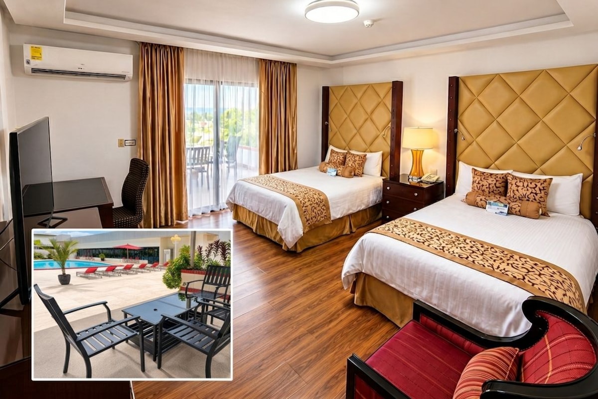 Deluxe Suite, Poolside | In-room safe, desk, laptop workspace, blackout drapes