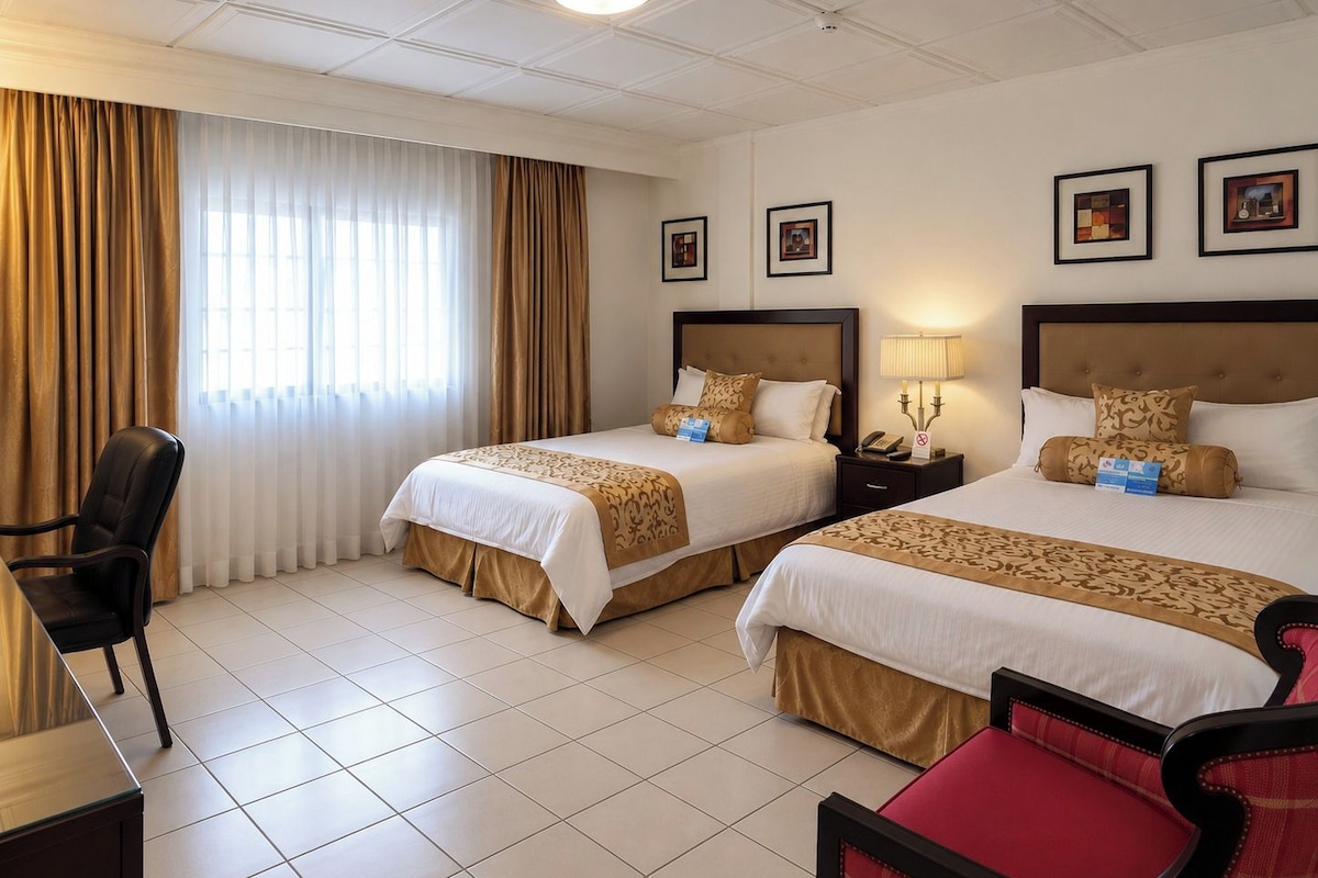 In-room safe, desk, laptop workspace, blackout drapes