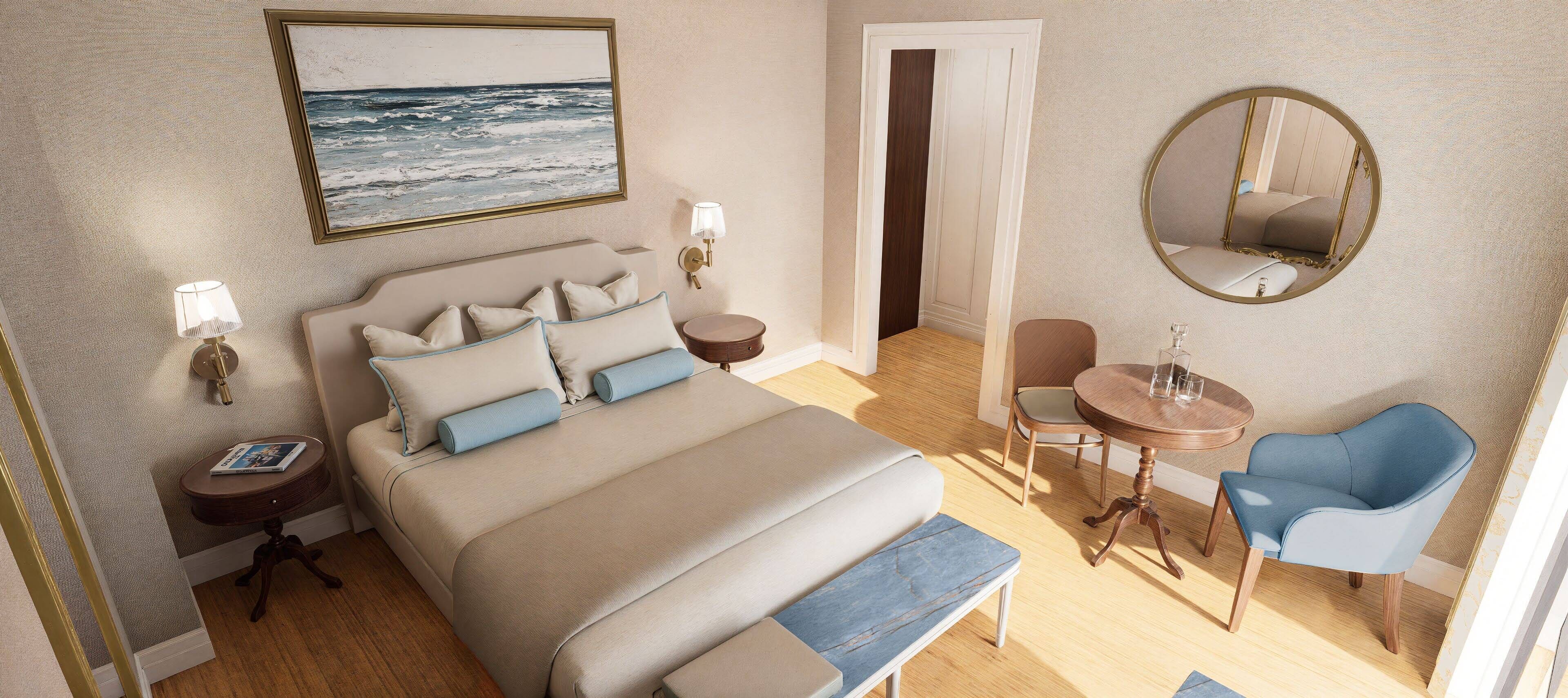 Ropa de cama de alta calidad y minibar 