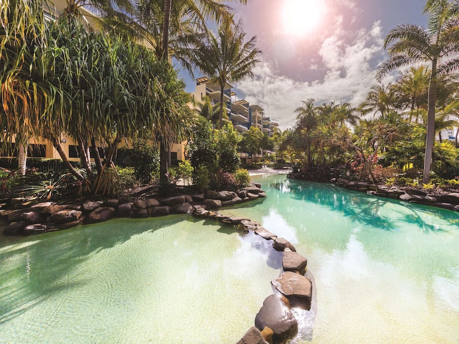 Outdoor pool, a heated pool, sun loungers