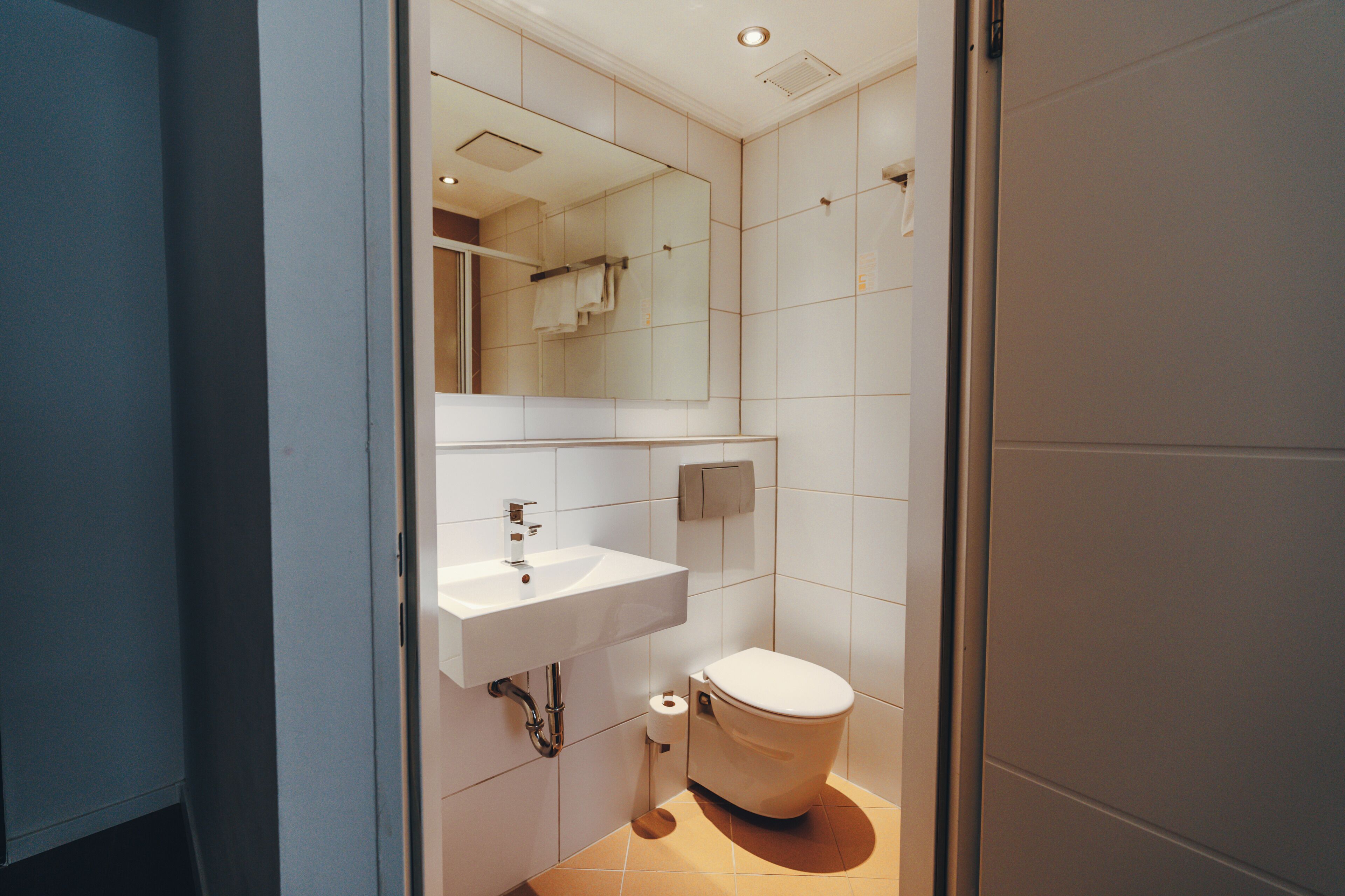 single room | bathroom | shower, hair dryer, towels