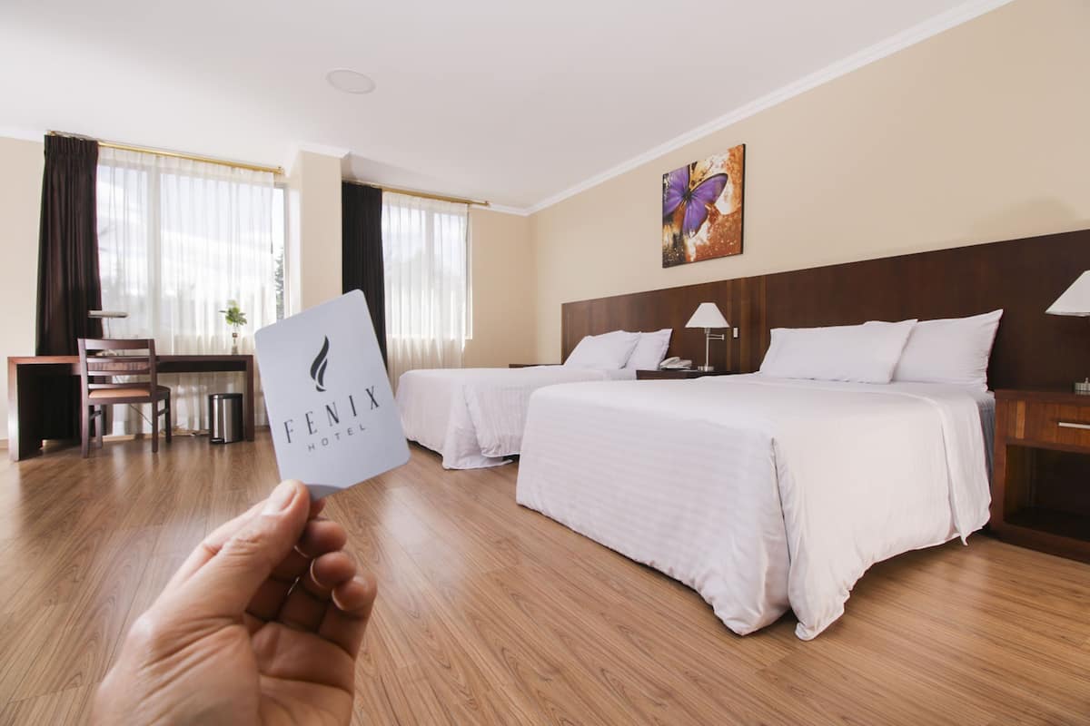 Down comforters, in-room safe, desk, soundproofing