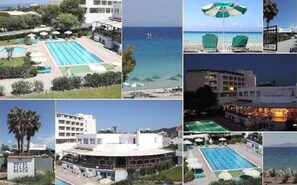 Outdoor pool, pool umbrellas