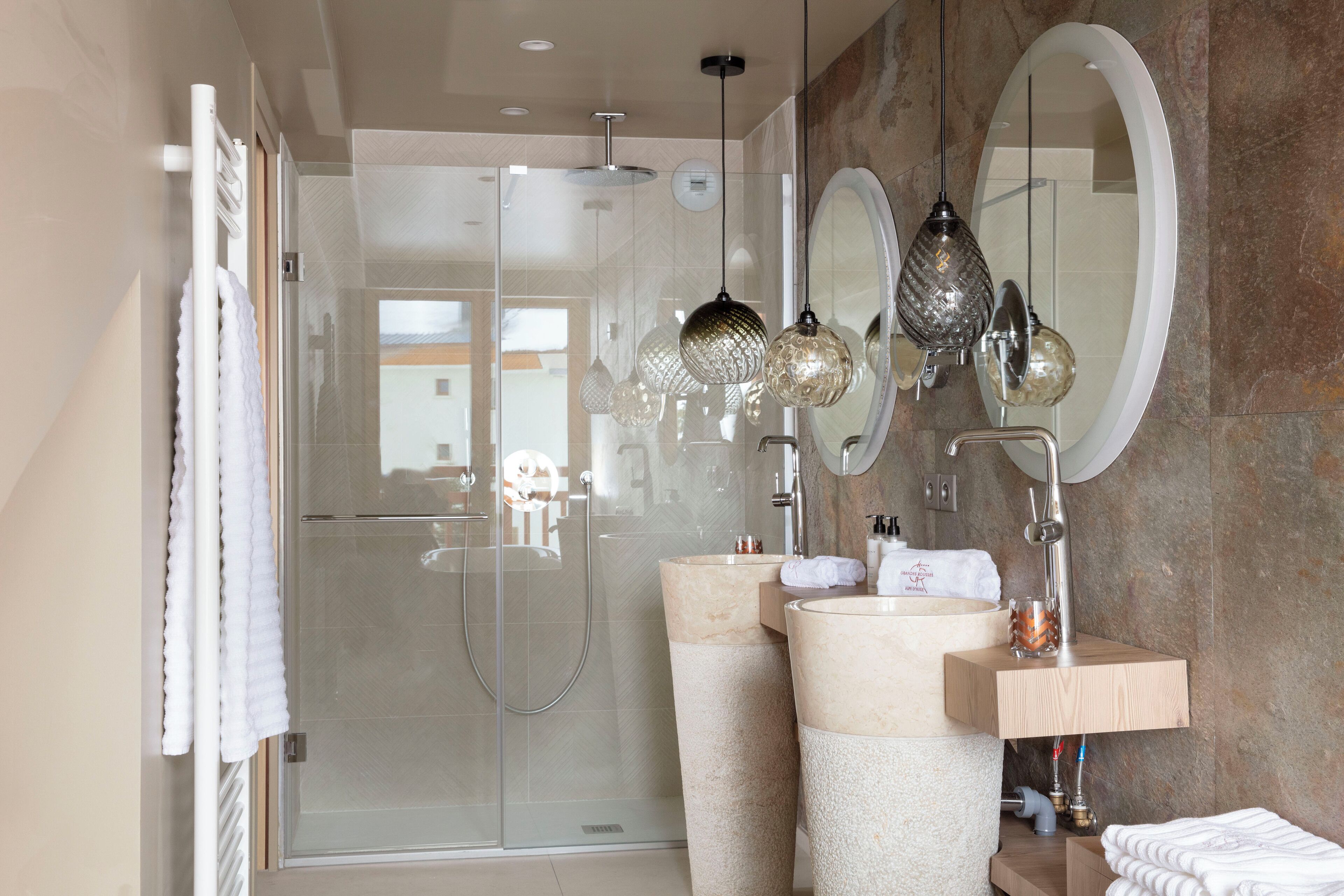 suite, 1 king bed with sofa bed, mountain view | bathroom | designer toiletries, hair dryer, bathrobes, slippers