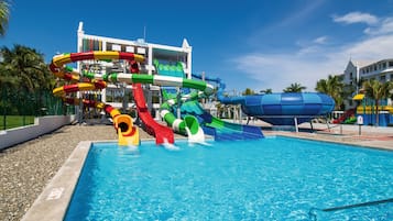 Enjoy thrilling water slides and scenic views from the hotel's water park.