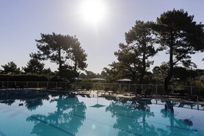 Indoor pool, seasonal outdoor pool, pool loungers
