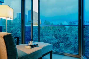 Hypo-allergenic bedding, minibar, in-room safe, desk