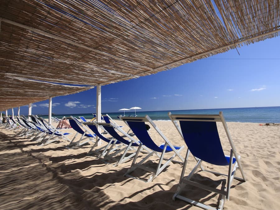 Private beach, sun loungers, beach umbrellas