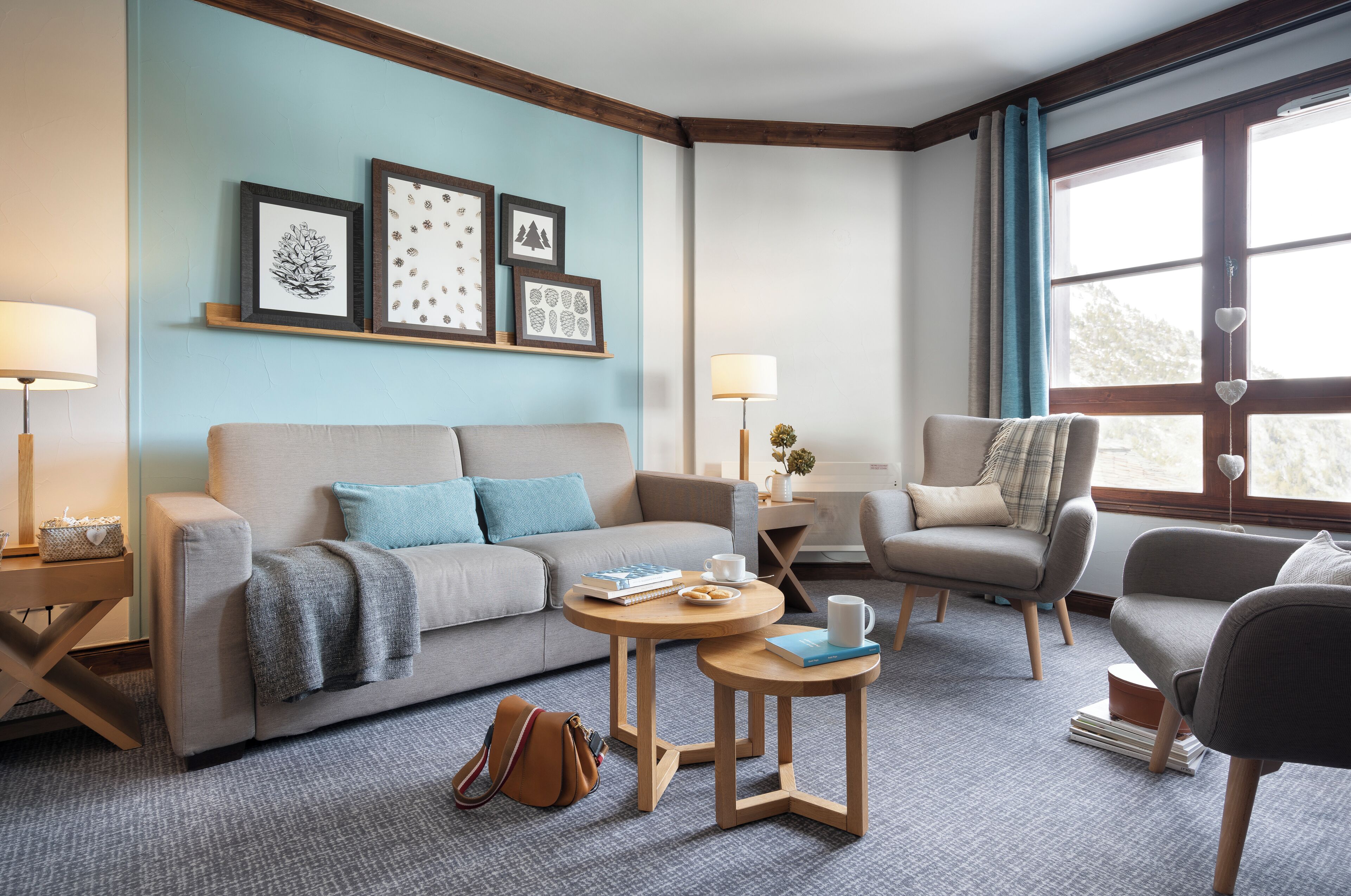 Appartement 4 personnes - 1 chambre - Piscine vue Mont Blanc extérieure - Sans balcon | Coin séjour