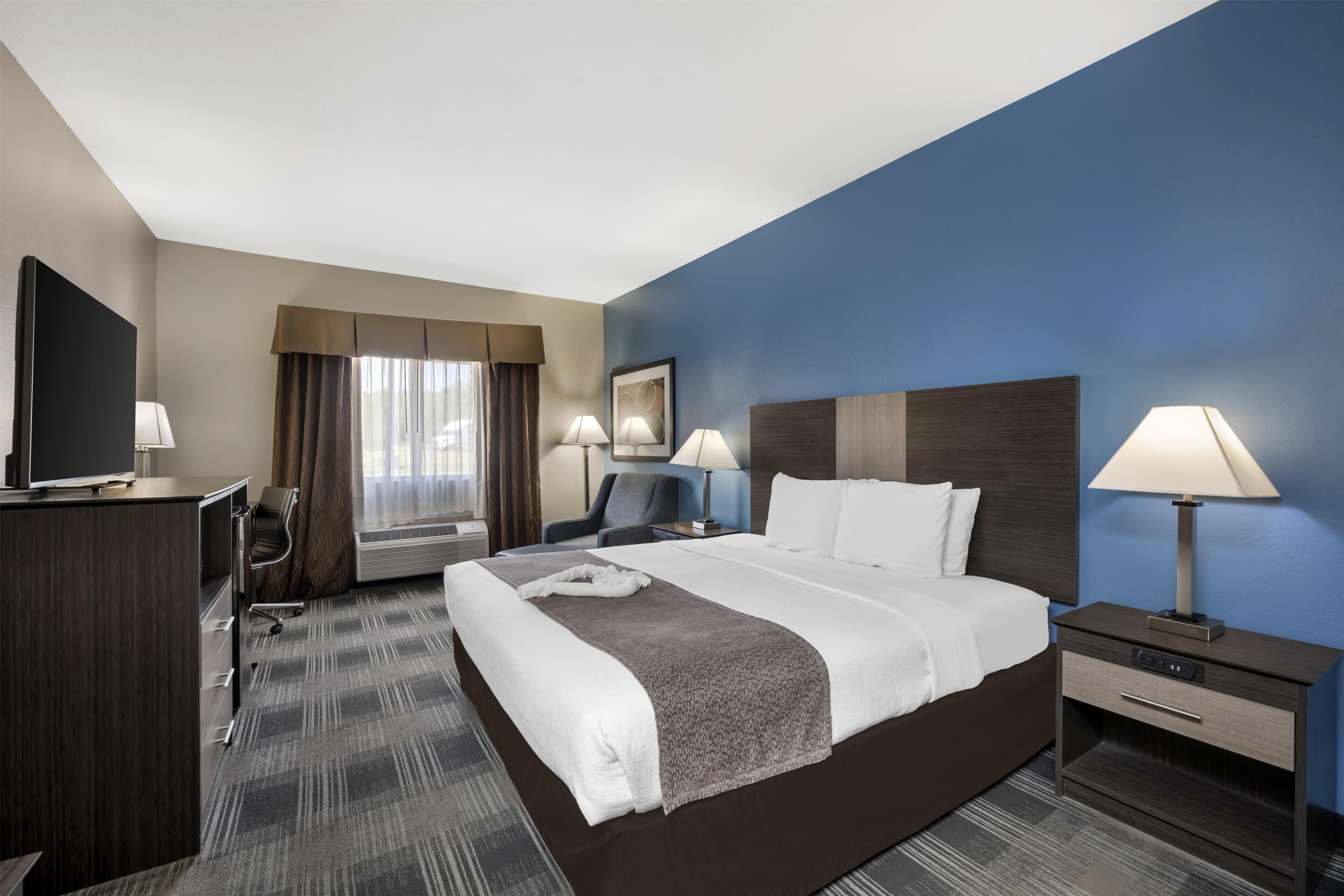 Standard Room, 1 King Bed, Non Smoking, Refrigerator & Microwave | Pillowtop beds, desk, laptop workspace, WiFi