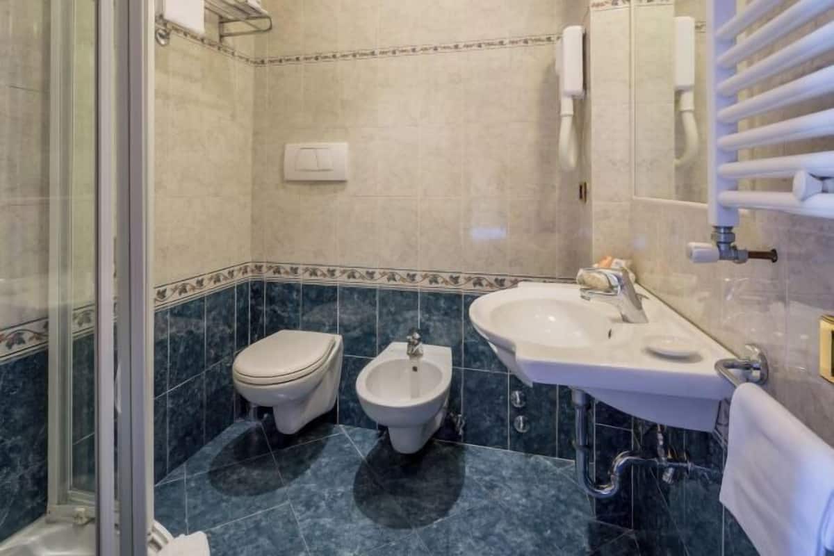 Bathroom | Shower, free toiletries, hair dryer, bidet