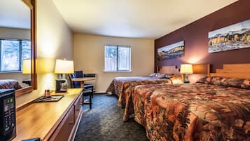 Basic Double Room, 2 Queen Beds, Non Smoking (Rustic) | Free WiFi, bed sheets