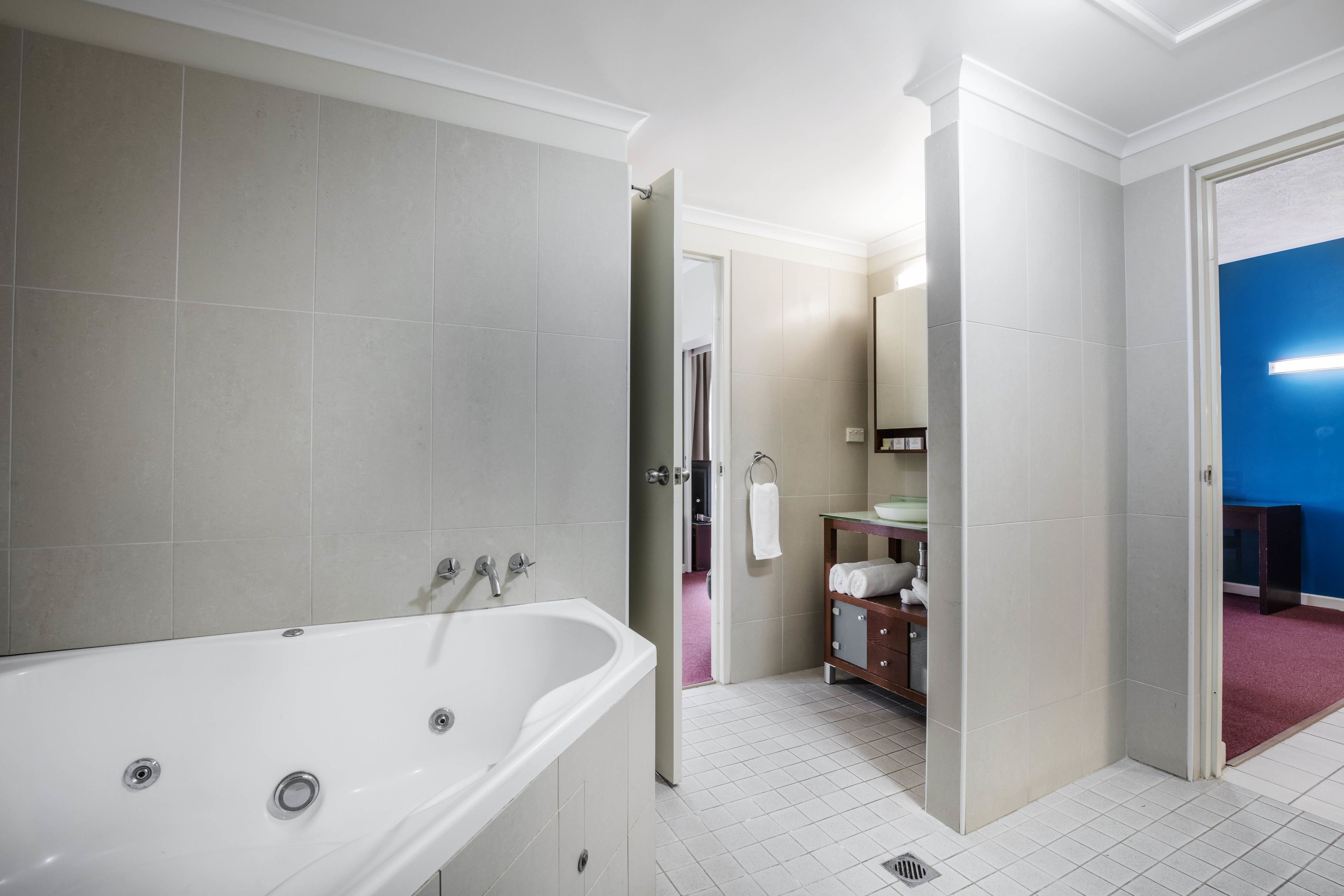 superior double room, 1 queen bed with sofa bed (resort) | bathroom | shower, eco-friendly toiletries, hair dryer, towels