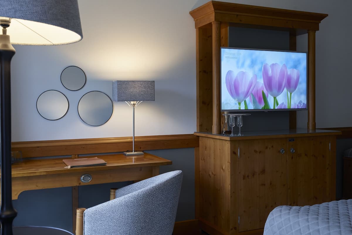 superior room | living area | tv, books