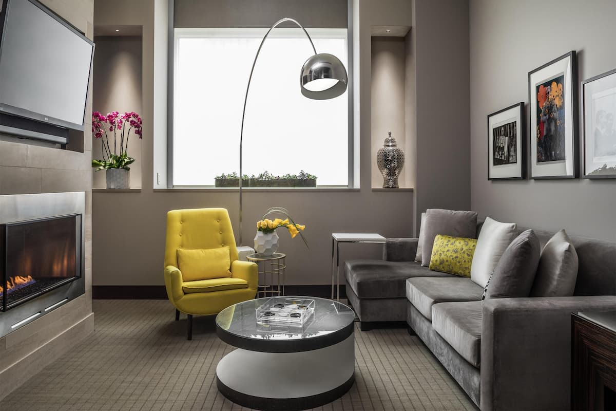 Suite, 1 King Bed (Pop Collection) | Living area | LED TV