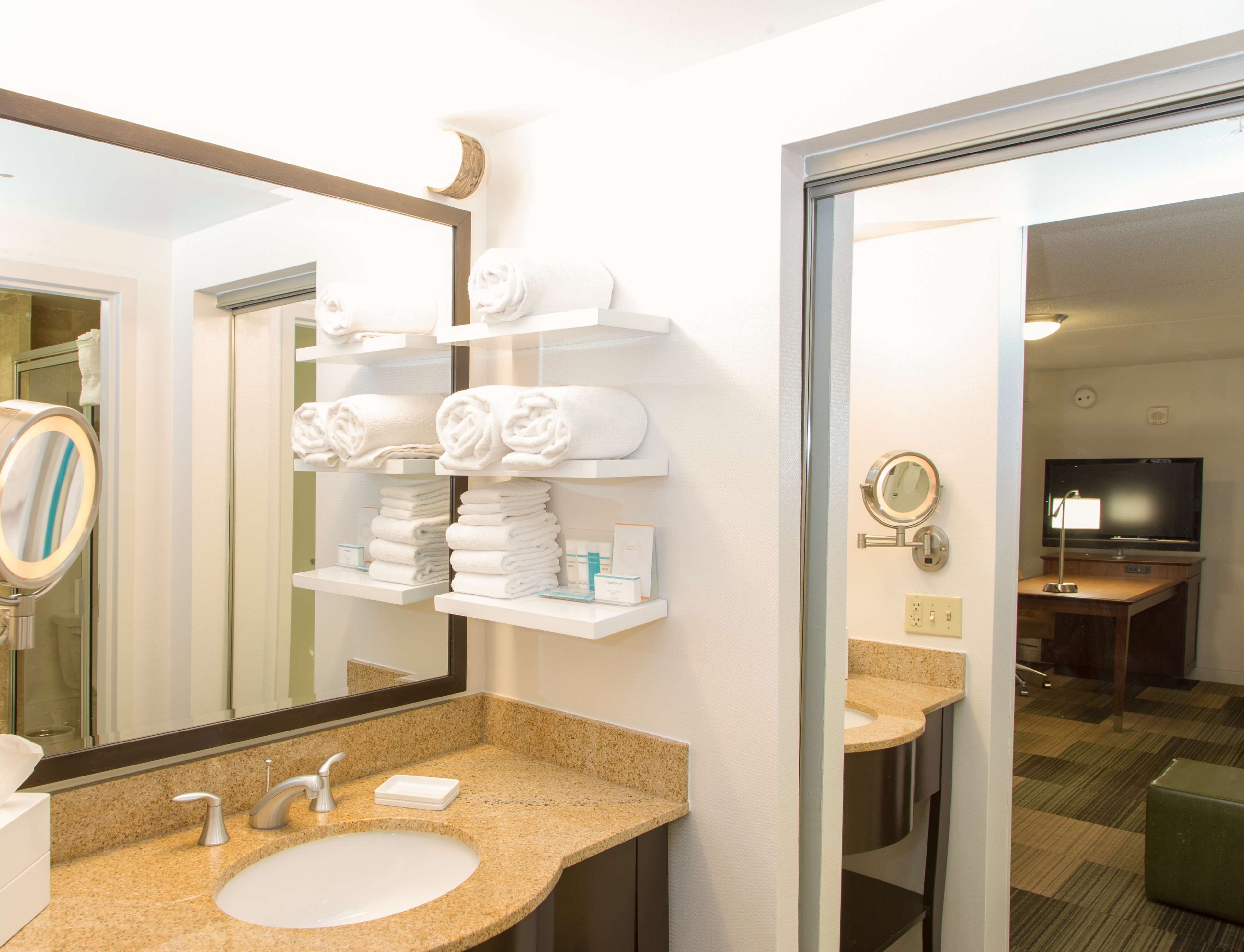 free toiletries, hair dryer, towels