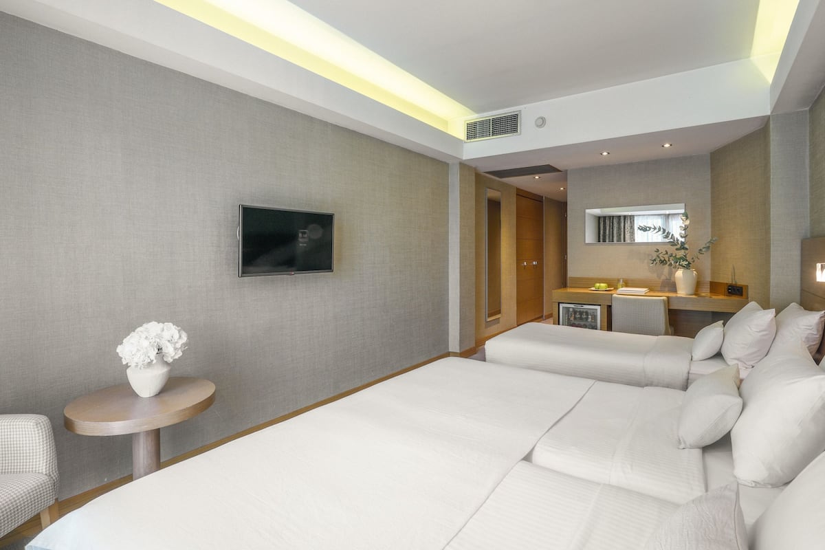 Deluxe Triple Room | Hypo-allergenic bedding, minibar, in-room safe, desk