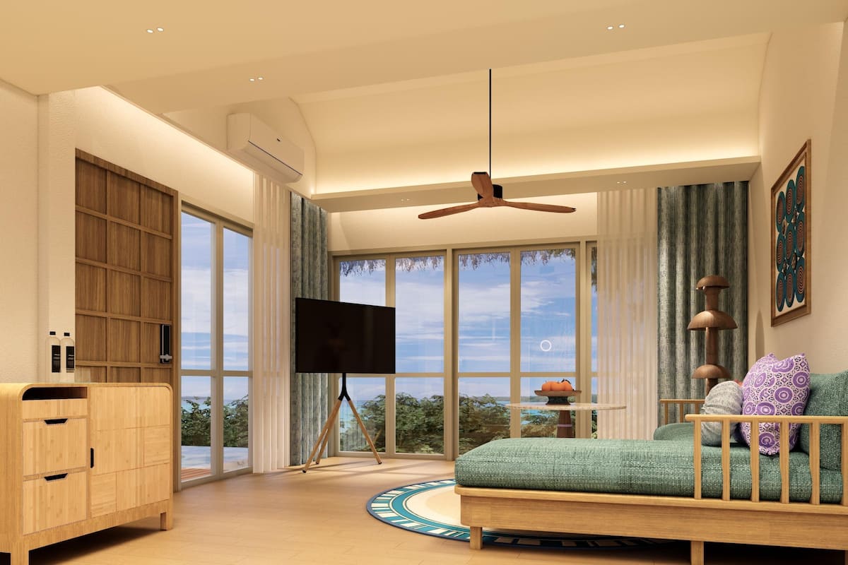 Hill Top Pool Villa | Caja de seguridad en la habitación y cortinas blackout