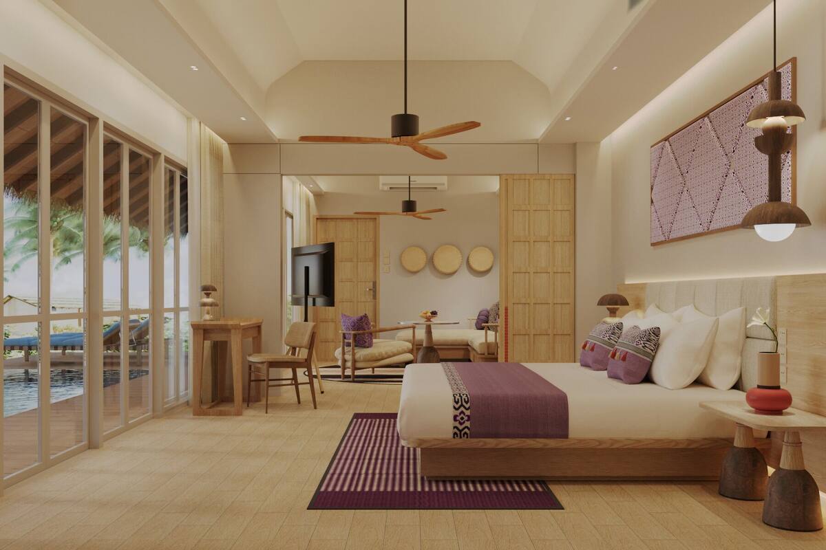 Suite, Beachfront (Pool) | Minibar, in-room safe, desk, blackout drapes