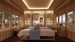 Couples treatment rooms, sauna, hot tub, steam room, body treatments