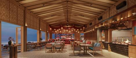 2 restaurants, breakfast, lunch, dinner served; international cuisine