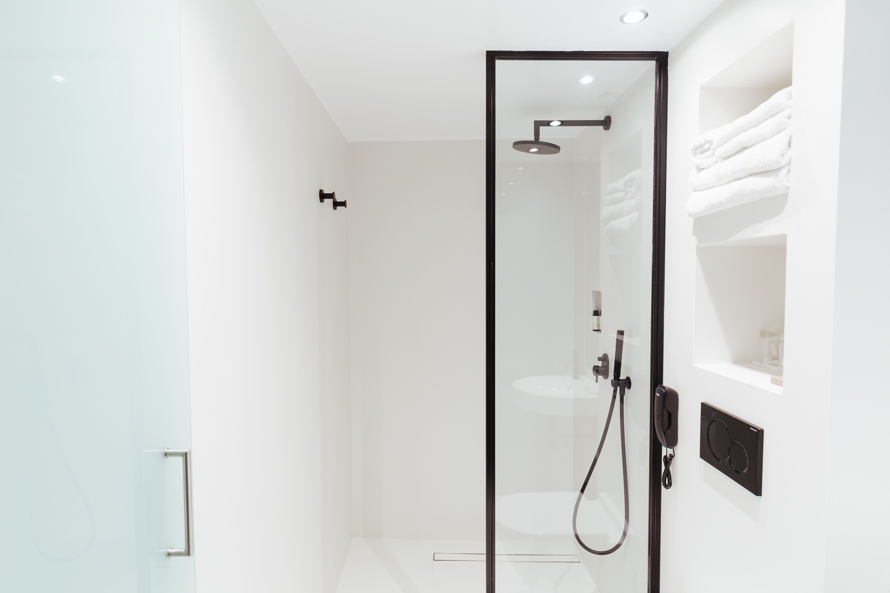 standard room | bathroom | shower, designer toiletries, hair dryer, bathrobes