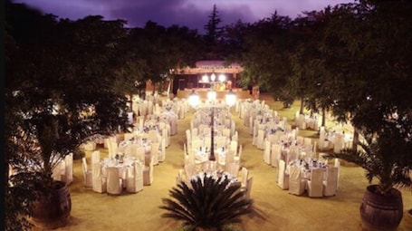 Outdoor banquet area