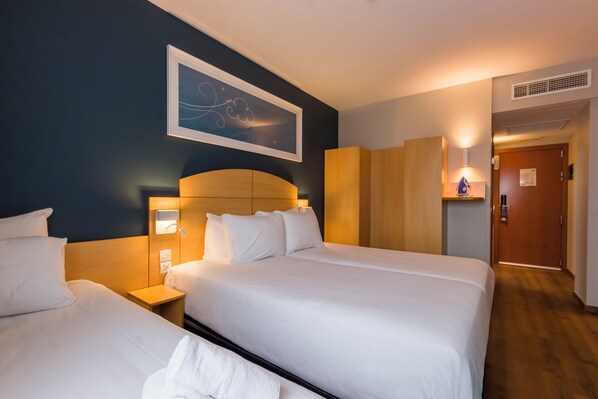 1 bedroom, memory-foam beds, desk, blackout curtains