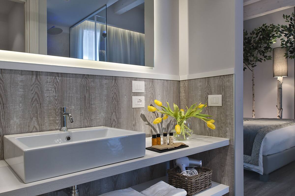 shower, free toiletries, hair dryer, bidet