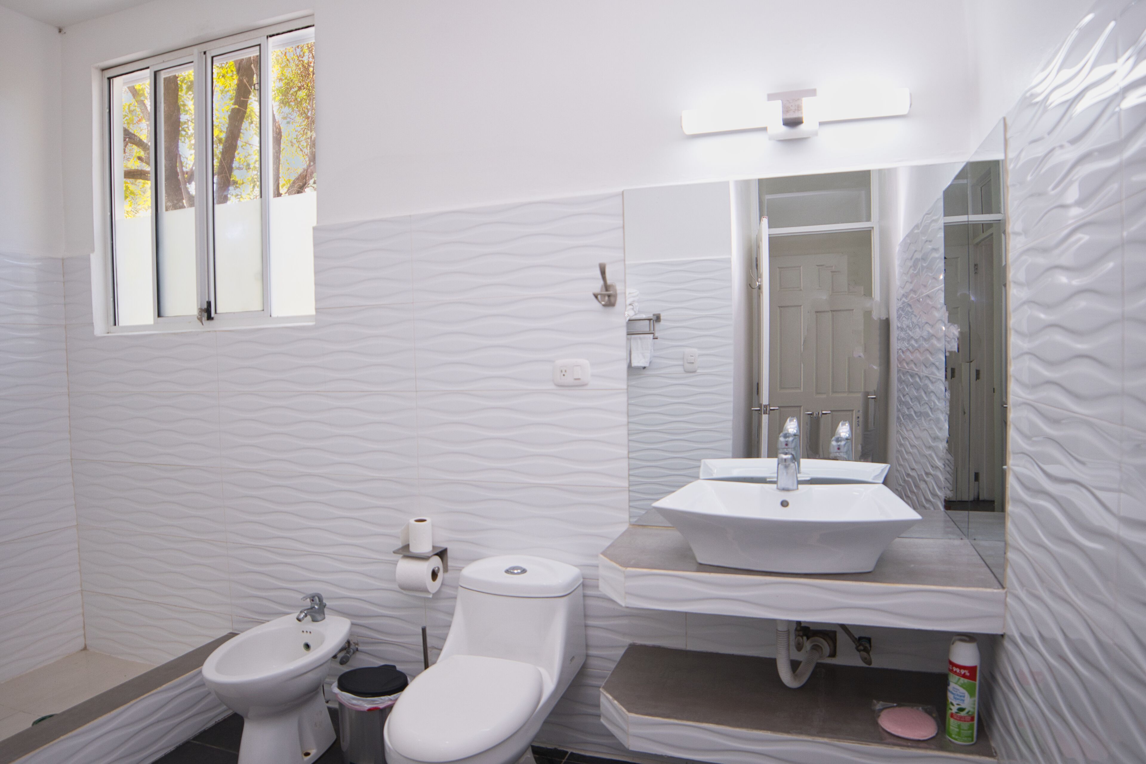 superior townhome | bathroom | shower, free toiletries, hair dryer, towels