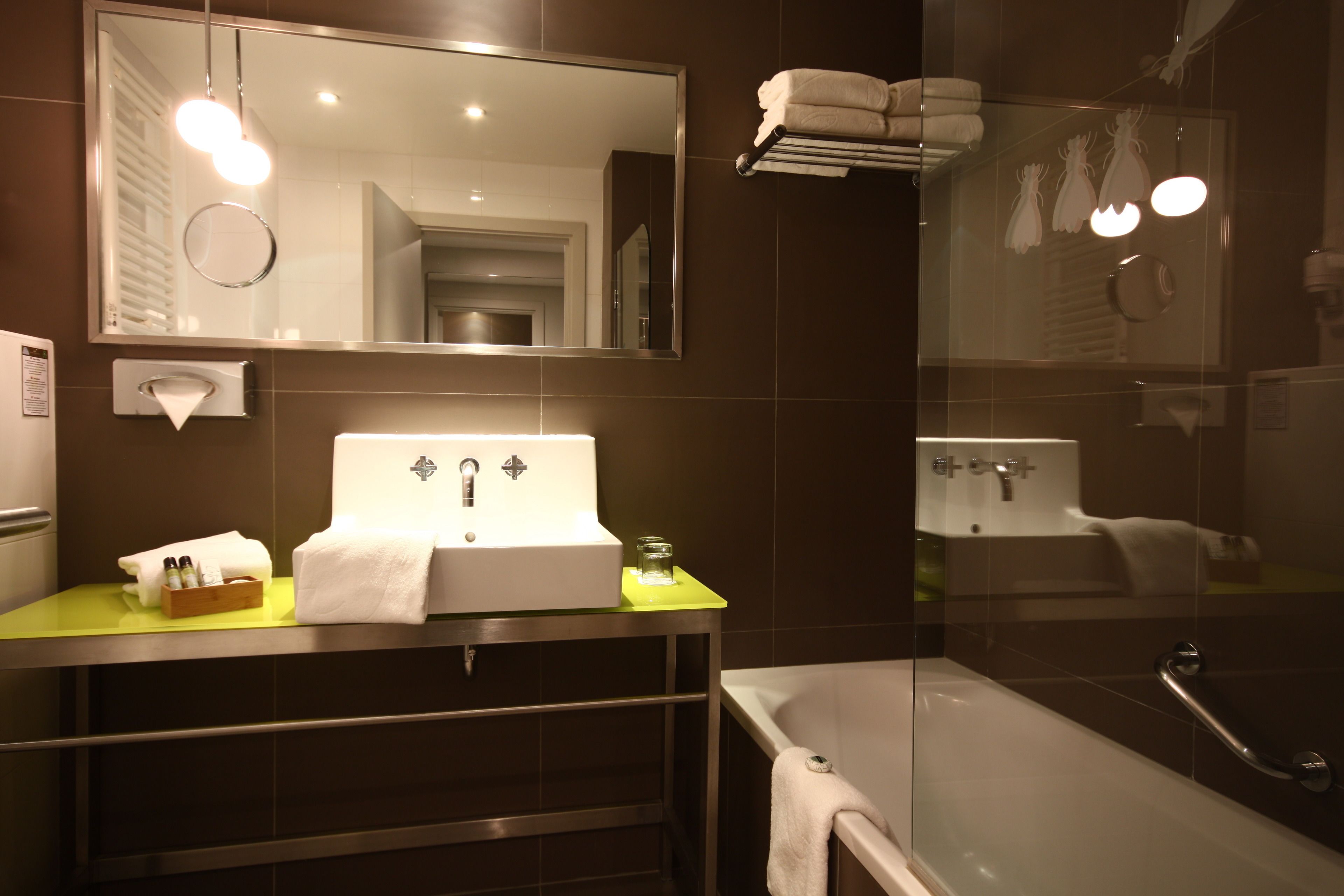 free toiletries, hair dryer, towels