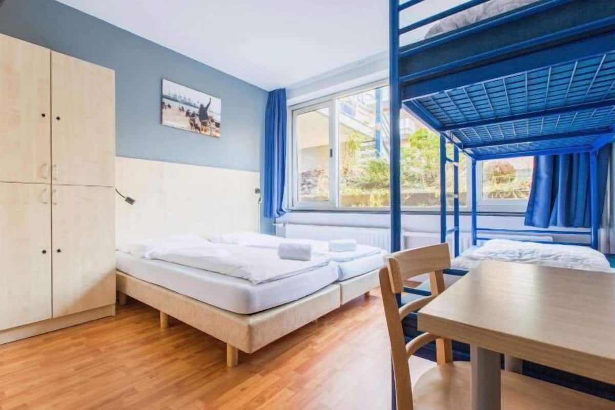 Desk, free WiFi, bed sheets