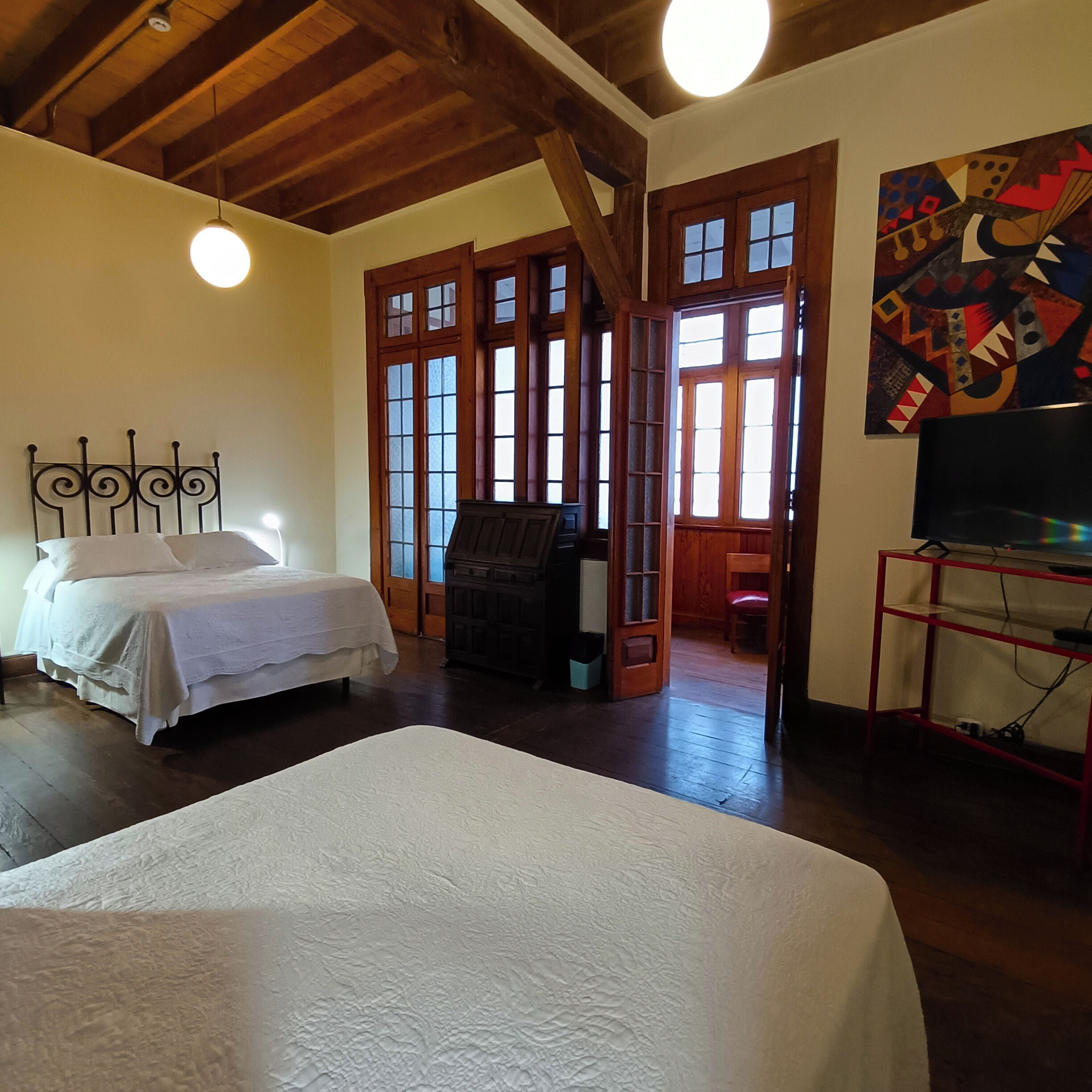 Suite, 2 Double Beds, Courtyard View (Room N-5) | Egyptian cotton sheets, premium bedding, down comforters, pillowtop beds