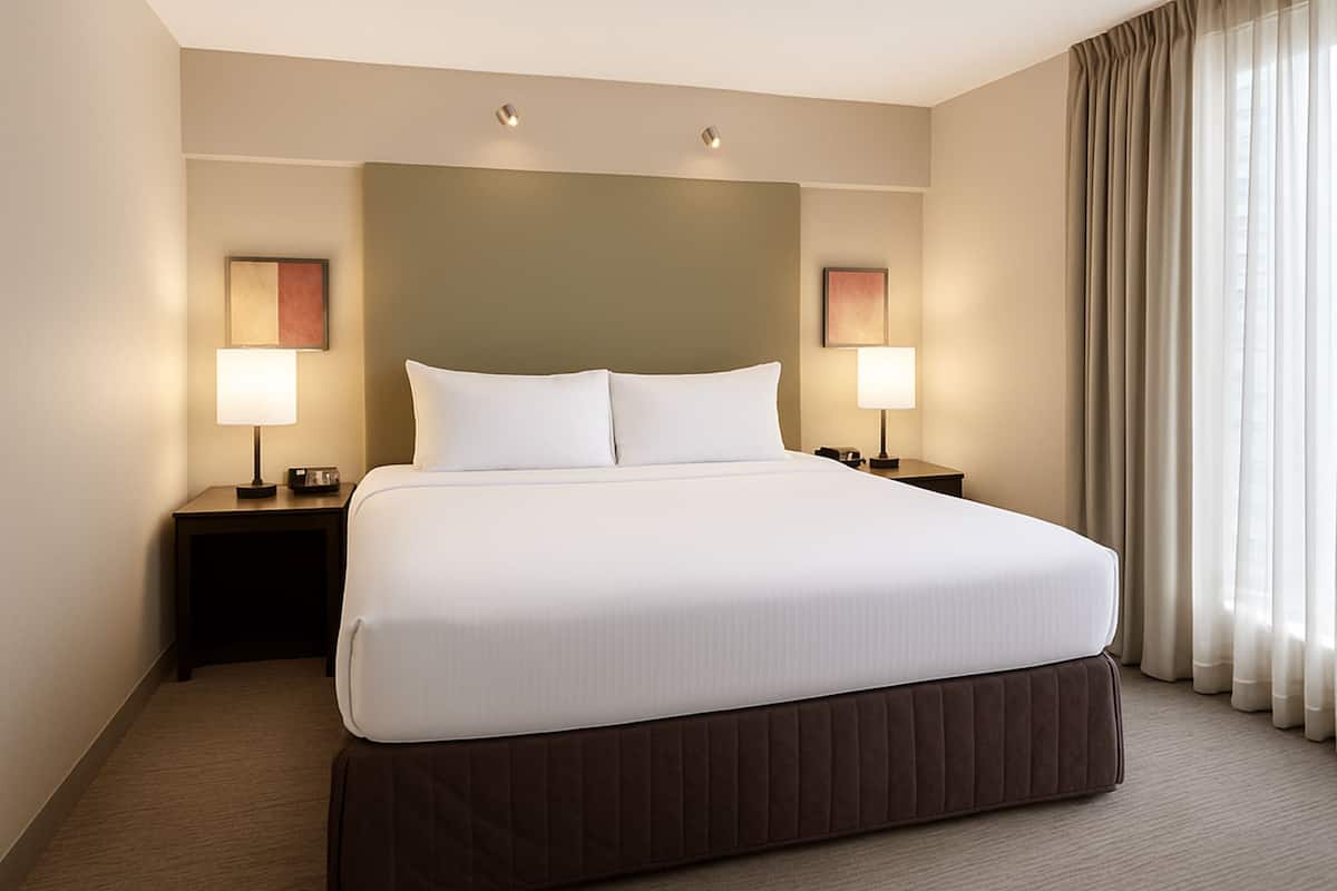 Hypo-allergenic bedding available, in-room safe, desk, laptop workspace