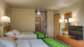 Room, 2 Queen Beds (no view) | In-room safe, iron/ironing board, free WiFi, bed sheets