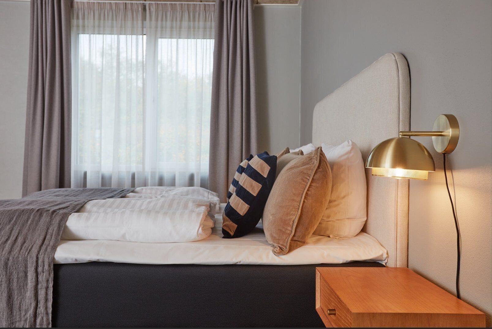 individually decorated, individually furnished, desk, blackout curtains