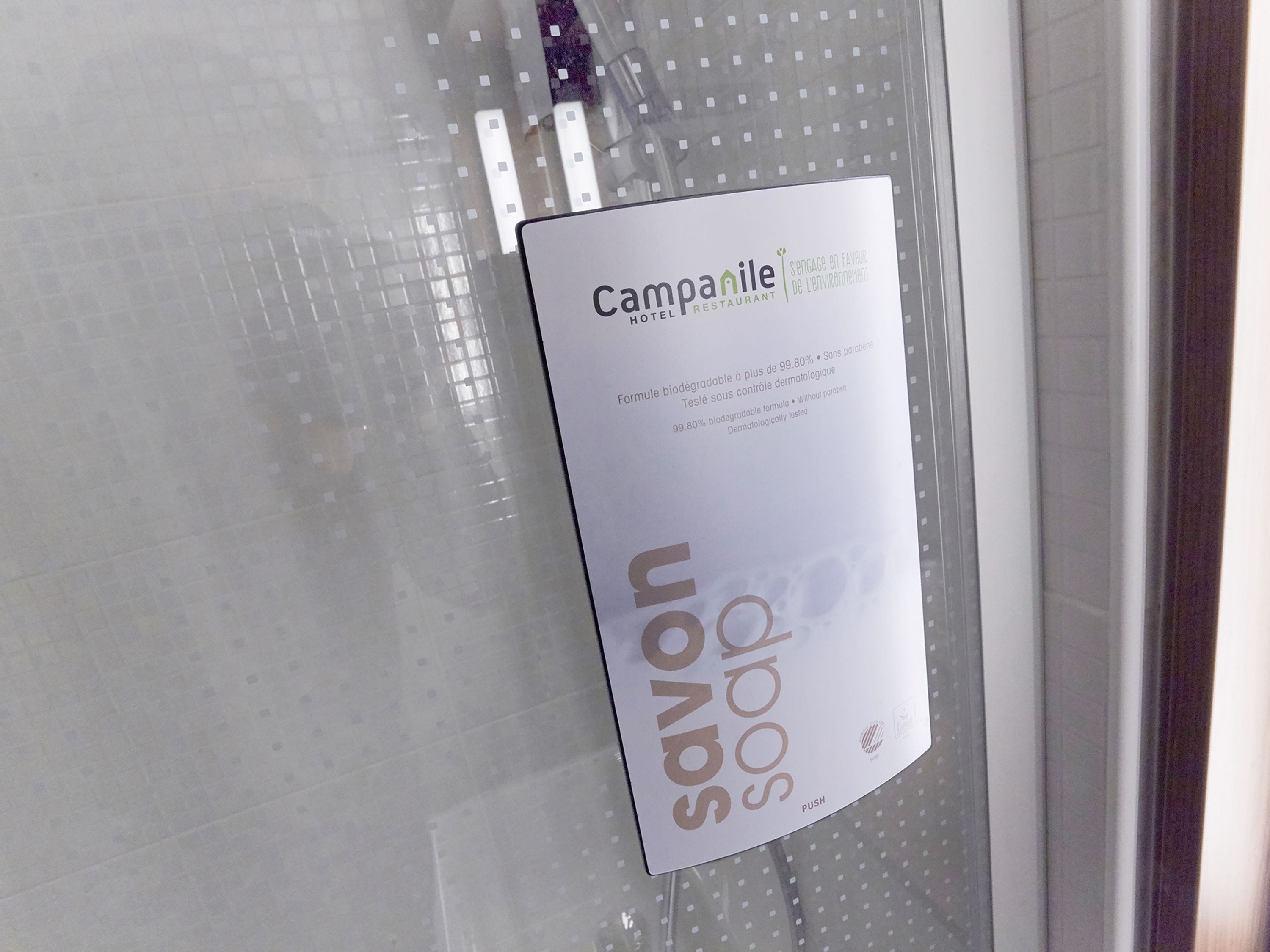 eco-friendly toiletries, hair dryer, towels, shampoo