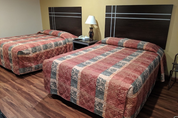 Standard Room, 2 Queen Beds, Non Smoking | Desk, iron/ironing board, free WiFi, bed sheets