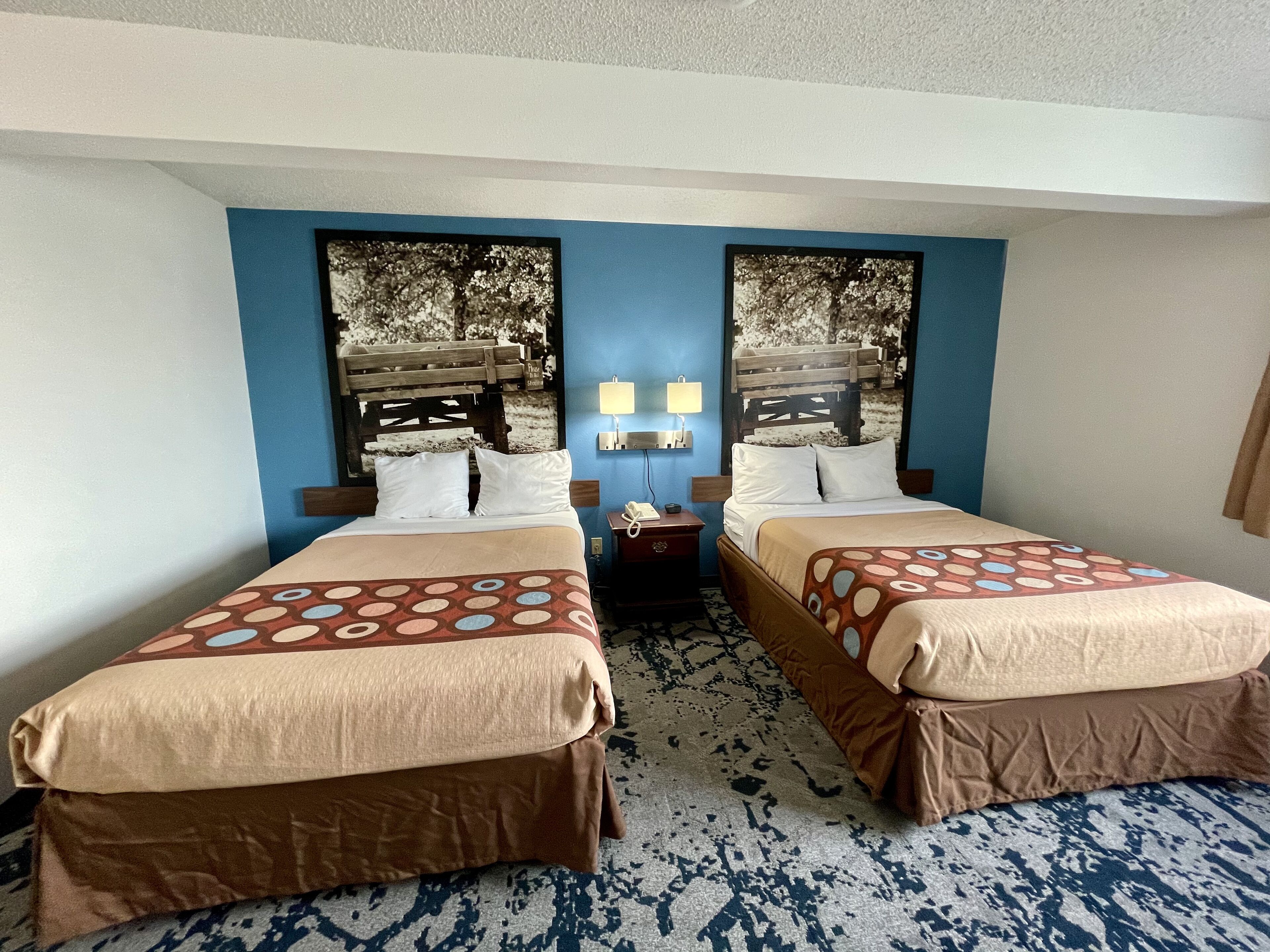 standard room, 2 double beds, non smoking | desk, laptop workspace, blackout curtains, soundproofing