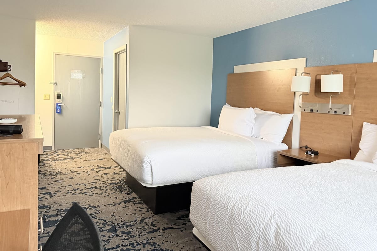 Room, 2 Queen Beds, Non Smoking | Desk, laptop workspace, blackout drapes, soundproofing