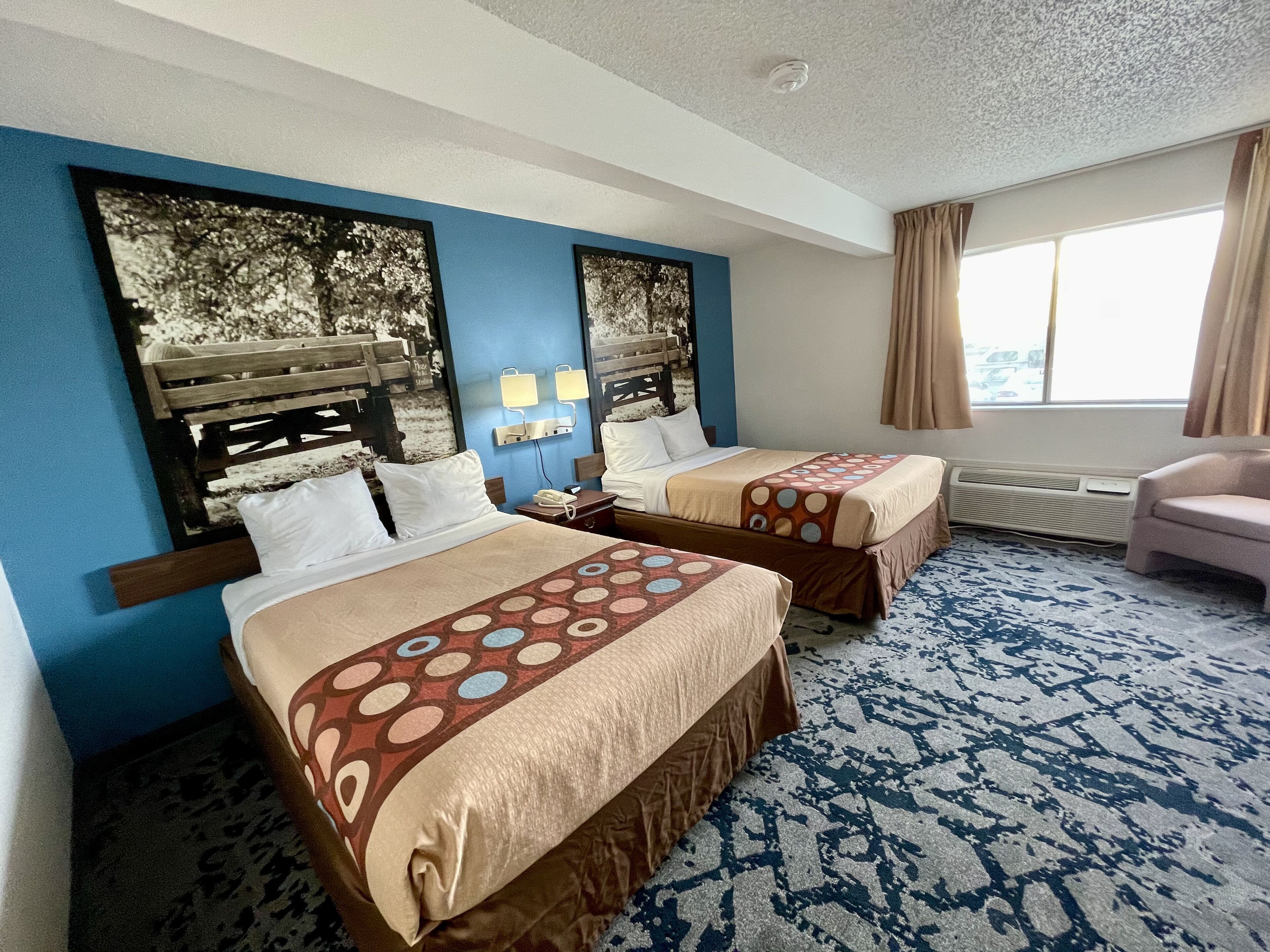 standard room, 2 double beds, non smoking | desk, laptop workspace, blackout curtains, soundproofing