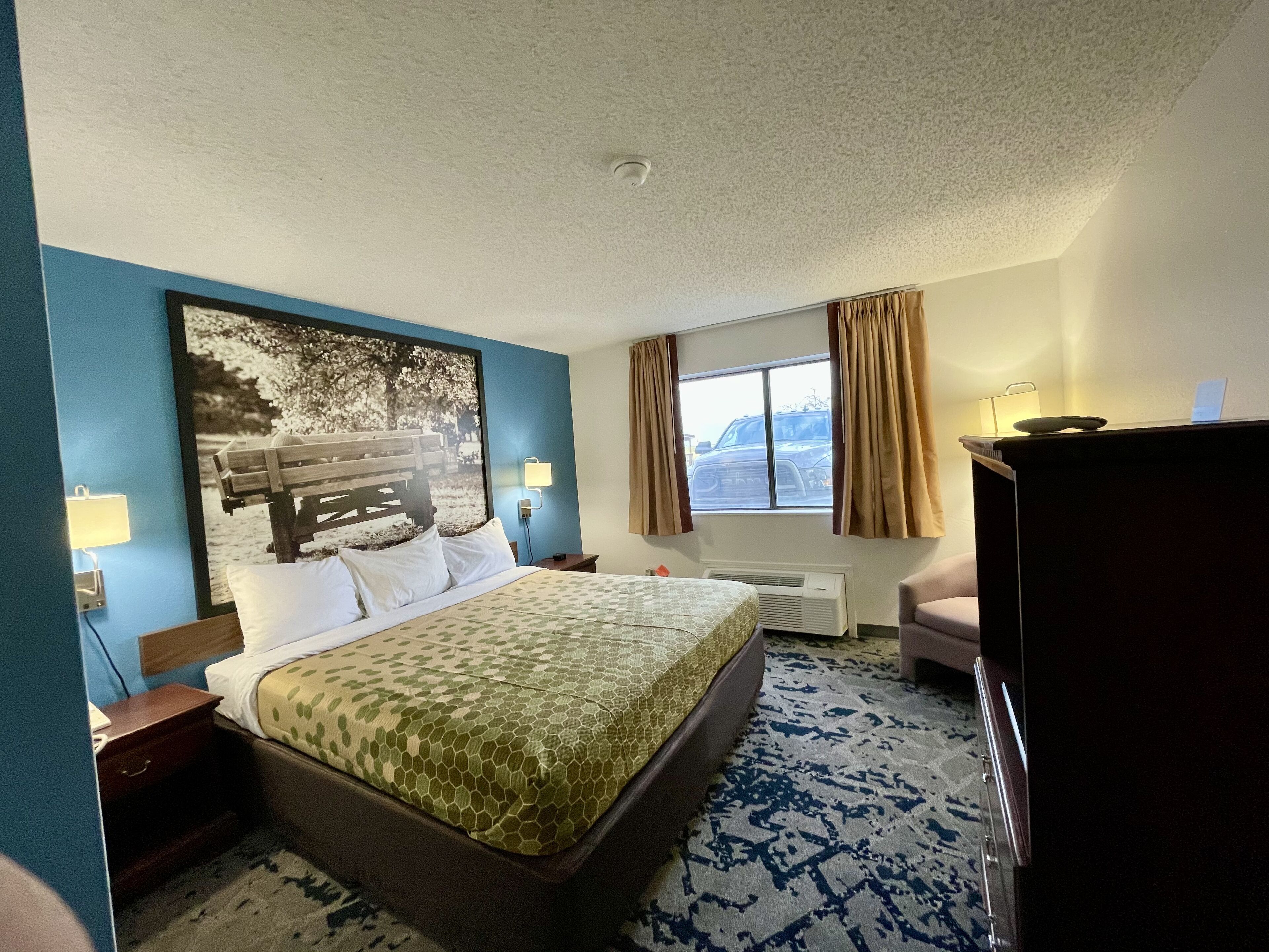 desk, laptop workspace, blackout curtains, soundproofing