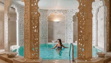 2 indoor pools, seasonal outdoor pool, sun loungers