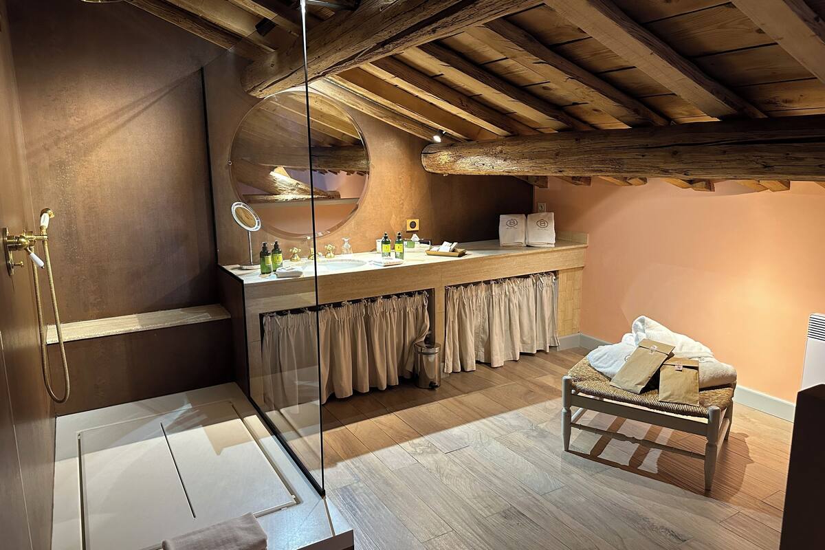 room | bathroom | shower, free toiletries, hair dryer, bathrobes