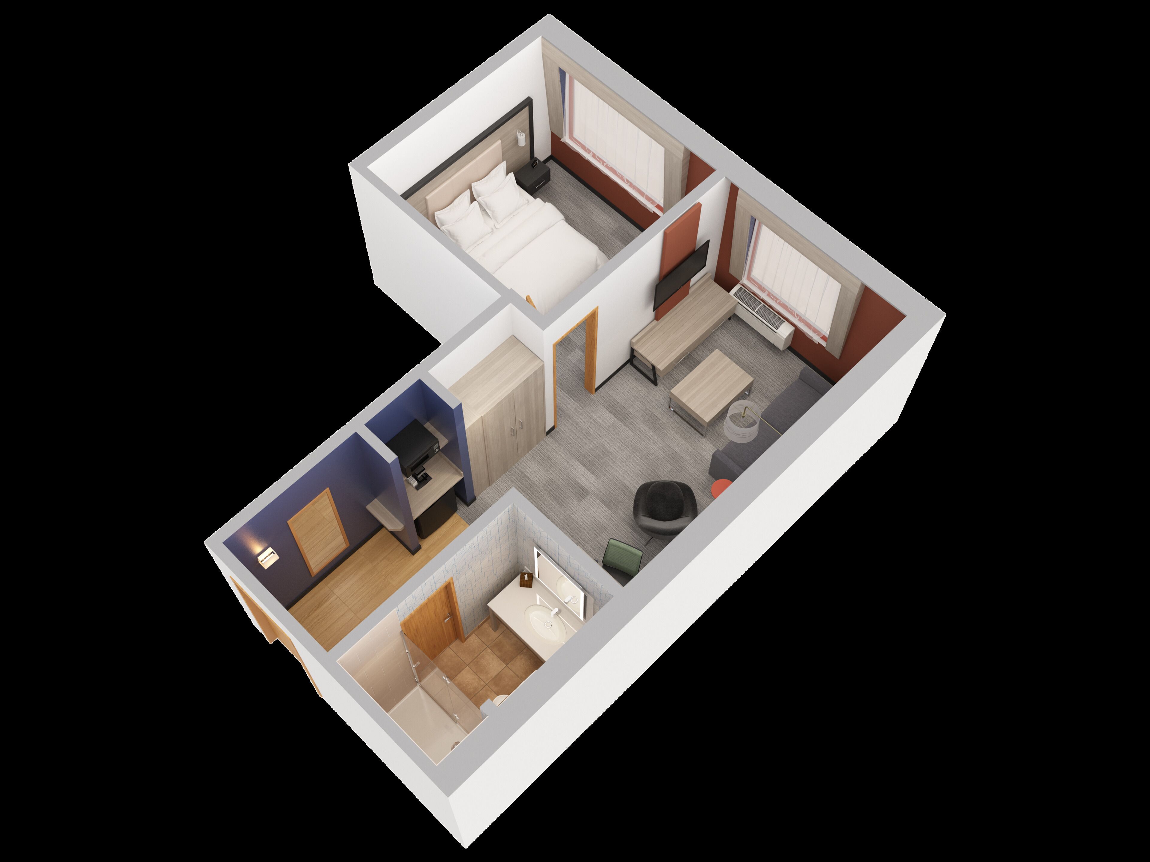 suite, 1 bedroom (king) | floor plan