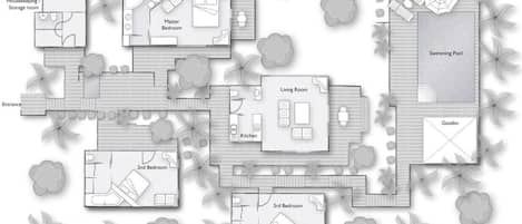 Three Bedroom Oceanfront Pool Residence | フロアマップ