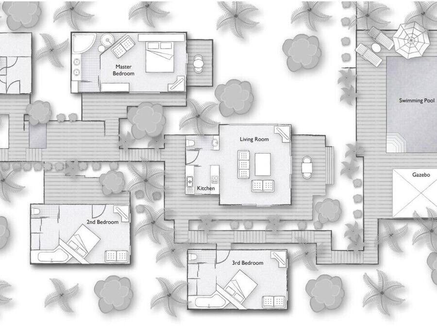 Three Bedroom Oceanfront Pool Residence | Floor plan